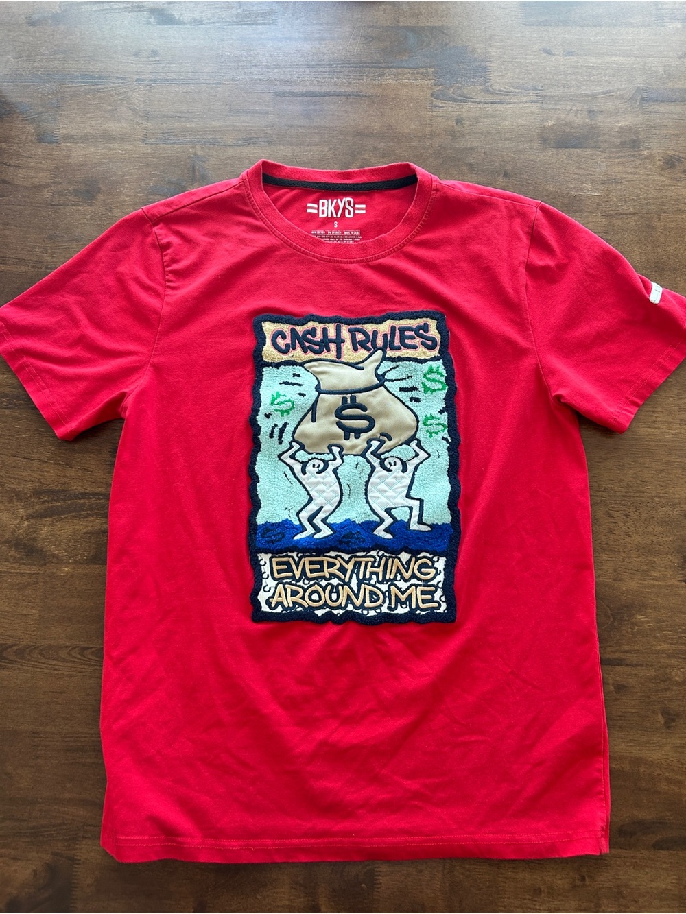 BKYS Red 'Cash Rules' Graphic Short Sleeve Tee